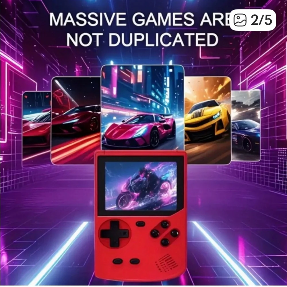 NEWRetro Handheld Gaming Console - Red - Picture 2 of 5